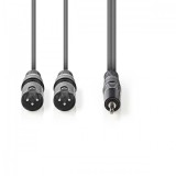 Nedis 2db XLR 3 tűs dugó - 3.5 mm-es dugó audio kábel 3m szürke (COTH15310GY30)