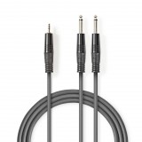 Nedis 2x 6.35 mm - 3.5mm audiokábel 3 m sötétszürke (COTH23200GY30) (COTH23200GY30) - Audió kábel