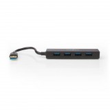 Nedis 4 portos USB hub USB 3.2 gen1 (UHUBU3410BK) (UHUBU3410BK)