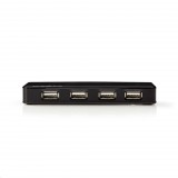 Nedis 7 portos USB hub USB 2.0 (UHUBU2730BK) (UHUBU2730BK) - USB Elosztó