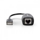 NEDIS Aktív USB-kábel | USB 1.1 | USB-A Dugasz | RJ45 Aljzat | 12 Mbps | 0.20 m | Kerek | Nikkelezett | PVC | Réz | Doboz