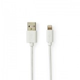 Nedis Apple Lightning 8 pólusú dugó - USB A dugó Szinkronizáló- és töltőkábel 2m fehér (CCBW39300WT20)