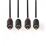 Nedis árnyékolt 2db RCA dugó - 2db RCA dugó sztereó audio kábel 3m (CABW24200AT30)