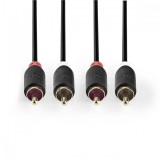 Nedis árnyékolt 2db RCA dugó - 2db RCA dugó sztereó audio kábel 5m (CABW24200AT50)