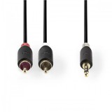 Nedis árnyékolt Jack 3.5 - 2db RCA dugó sztereó audio kábel 1m (CABW22200AT10)