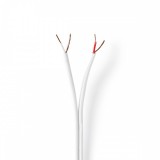 NEDIS audio kábel | 2x 0.15 mm² | CCA | 100.0 m | Kerek | PVC | Fehér | Zsugor csomagolás