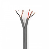 NEDIS audio kábel | 2x 0.16 mm² | Réz | 100.0 m | Kerek | PVC | Sötét Szürke | Tekercsben