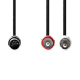 Nedis audio kábel (5p DIN dugó - 2 x RCA dugó, 1 m)