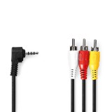 Nedis Audio Video 3.5mm Jack apa - 3x RCA apa Kábel (1m) - Fekete (CVGL22400BK10)