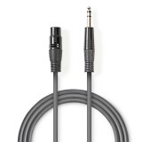 Nedis Balanced Audio Cable XLR 3-Pin Female - 6.35mm Male 1,5m Black COTH15110GY15