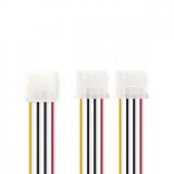 NEDIS Belső hálózati kábel | Molex Dugasz | 2x Molex Aljzat | Aranyozott | 0.20 m | Kerek | PVC | Többszínű | Műanyag Zacskó
