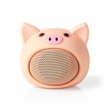 NEDIS Bluetooth® hangszóró | Maximális akkumulátor lejátszási idő: 3 óra | Kézben Tartott Változat | 9 W | Mono | Beépített mikrofon | Összekapcsolható | Animaticks Pinky Pig | Rózsaszín