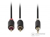 Nedis (CABW22200AT20) Sztereó audiokábel 3,5 mm Jack 2 RCA 2m, antracit