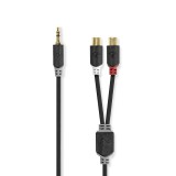 Nedis CABW22250AT02 3.5mm Jack apa - 2x RCA anya Kábel (0.20m) (CABW22250AT02)