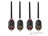 Nedis (CABW24200AT10) Sztereó audiokábel RCA -RCA kábel apa/apa 1m, antracit