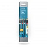 Nedis CABW24200AT20 stereo audio kábel, 2x RCA apa - 2x RCA apa, aranyozott, 2 m, antracit