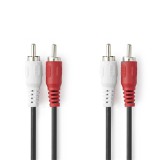 Nedis CAGL24200BK15 audio kábel 1,5 M 2 x RCA Fekete