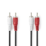 Nedis CAGL24200BK50 2x RCA apa - 2x RCA apa Kábel (5m) (CAGL24200BK50)