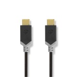Nedis CCBW64700AT10 USB Type-C apa - USB Type-C apa 3.2 Adat és töltő kábel - Fekete (1m) (CCBW64700AT10)
