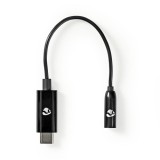 Nedis CCBW65950BK015 audio kábel 0,15 M 3.5mm USB C-típus Fekete