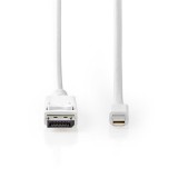 Nedis CCGB37404WT20 DisplayPort 1.4 kábel, displayport dugó - mini display port dugó, 8K@60Hz, 2m (CCGB37404WT20)