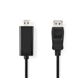 Nedis CCGL37100BK20 Displayport dugó - HDMI dugó kábel 1080p, 2m (CCGL37100BK20)