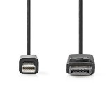 Nedis CCGL37400BK20 2 M Mini DisplayPort Fekete Displayport kábel
