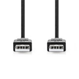 Nedis CCGL60000BK20 USB A apa - USB-A apa kábel, USB2.0, hossz: 2m (CCGL60000BK20)