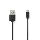Nedis CCGL60501BK10 USB kábel USB 2.0 1 M USB A Micro-USB B Fekete