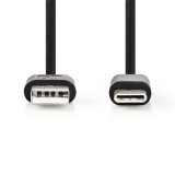 Nedis CCGL60601BK10 USB A - USB C (USB-C) kábel, 5W, hossz 1m (CCGL60601BK10)