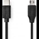 Nedis CCGL60750BK10 USB2.0, USB-C apa - USB Micro-B apa, 60 W, 480 Mbps, hossz 1m (CCGL60750BK10)