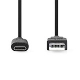 Nedis CCGL61650BK10 USB 3.2 Gen 1, USB-A dugó - USB-C (USB C) dugó kábel, 60W, 10 Gbps, 1m (CCGL61650BK10)
