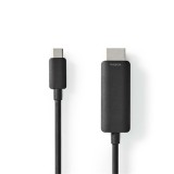 Nedis CCGL64655BK10 video átalakító kábel 1 M USB C-típus HDMI Fekete