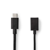 Nedis CCGP61710BK02 USB kábel 0,15 M USB 3.2 Gen 1 (3.1 Gen 1) USB-C USB A Fekete