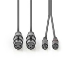 Nedis COTH15230GY15 audio kábel 1,5 M 2 x XLR (3-pin) 2 x RCA Szürke
