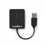 Nedis CRDRU2300BK kártyaolvasó, All-in-One, USB 2.0, kompakt, fekete