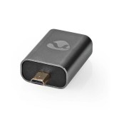 Nedis CVTB34907GY micro HDMI - HDMI adapter, 4K@60Hz, aranyozott, alumínium ház