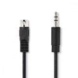 Nedis DIN 5 tűs dugó - 3.5 mm-es jack dugó audio kábel 2m fekete (CAGL20100BK20)