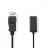 NEDIS DisplayPort kábel | DisplayPort Dugasz | HDMI™ Kimenet | 1080p | Nikkelezett | 0.20 m | Kerek | PVC | Fekete | Boríték