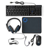 Nedis GCK51110BKUS 5 az 1-ben vezetékes gaming szett, LED világítás, US kiosztás, fekete
