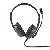 Nedis GHST200BK mikrofonos Gaming fejhallgató fekete (GHST200BK) - Fejhallgató