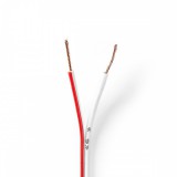 NEDIS Hangszóró kábel | 2x 0.75 mm² | CCA | 100.0 m | Kerek | PVC | Fehér | Zsugor csomagolás