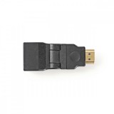 NEDIS HDMI™ adapter | HDMI™ Csatlakozó | HDMI™ Aljzat | Aranyozott | Forgó | ABS | Fekete | 1 db | Műanyag Zacskó