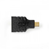NEDIS HDMI™ adapter | HDMI™ Micro Csatlakozó | HDMI™ Aljzat | Aranyozott | Egyenes | ABS | Fekete | 1 db | Doboz