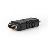 NEDIS HDMI™ adapter | HDMI™ Mini Csatlakozó | HDMI™ Kimenet | Aranyozott | Egyenes | ABS | Fekete | 1 db | Buborékfólia