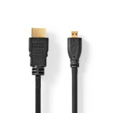 Nedis HDMI apa - Micro HDMI apa Kábel 1.5m - Fekete (CVGL34700BK15)