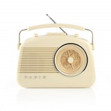 Nedis hordozható FM rádió 4,5 W elefántcsont (RDFM5000BG) (RDFM5000BG) - Rádiók