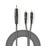 Nedis JACK - 2 RCA kábel 1,5m (3,5 mm jack apa - 2 db RCA apa) (COTH22200GY15)