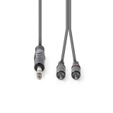 Nedis JACK - RCA Sztereó audiokábel 3.0m (6.35mm jack apa - 2xRCA apa) Szürke (COTH23300GY30)