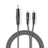 Nedis JACK - RCA Sztereó audiokábel 3m (3.5mm jack apa - 2xRCA apa) Szürke (COTH22200GY30)